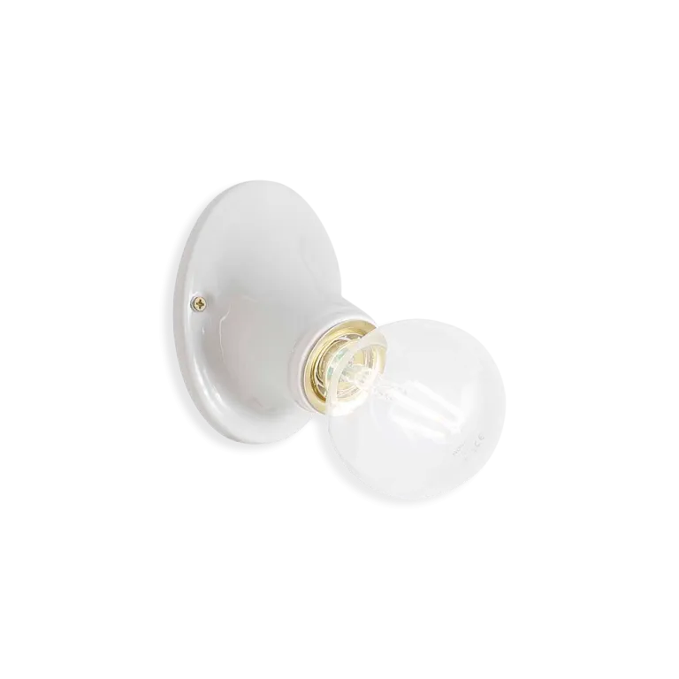 Ferroluce Lampa ścienna / kinkiet Trieste biały śr. 9 cm Ostatnie sztuki