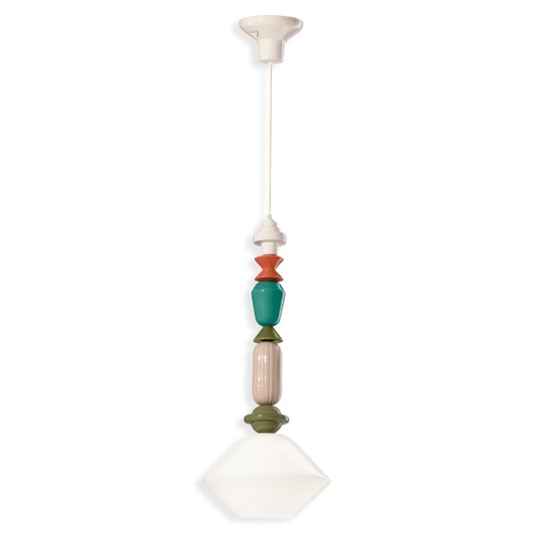 Hit cenowy Ferroluce Lampa wisząca Lariat biała wys. 70 cm
