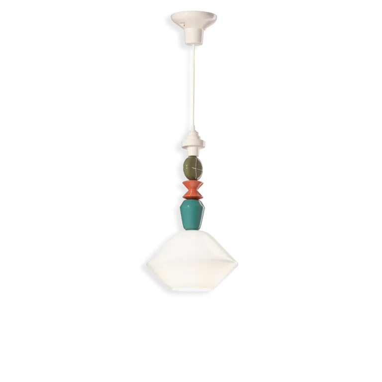 Wysoka jakość Ferroluce Lampa wisząca Lariat biała wys. 56 cm