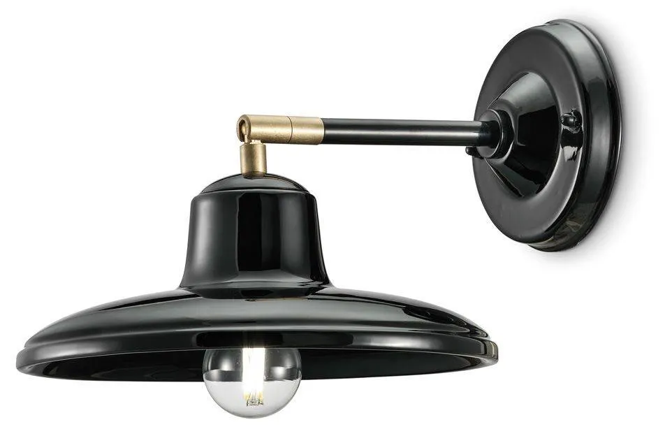 Ferroluce Lampa ścienna / kinkiet B&W czarny gł.. 27 cm Oferta czasowa