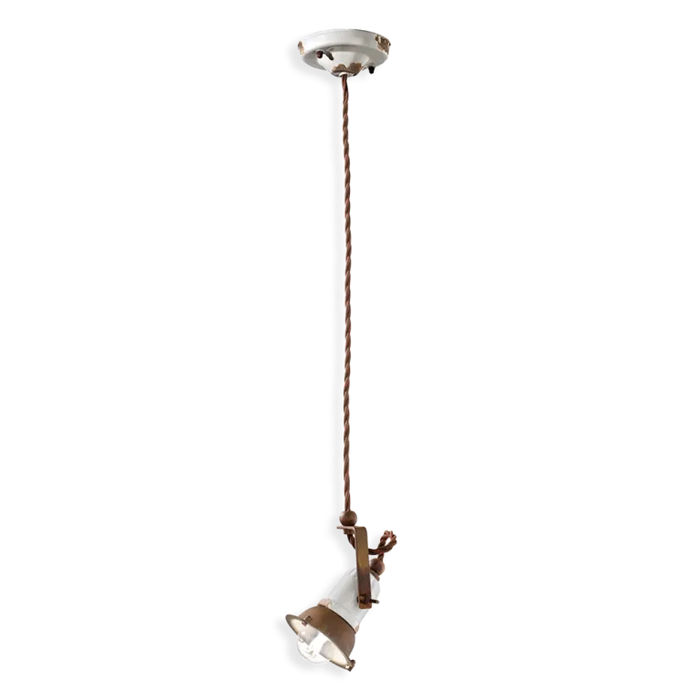 Wysoka jakość Ferroluce Lampa wisząca Loft antyczny biały max. wys. 120 cm