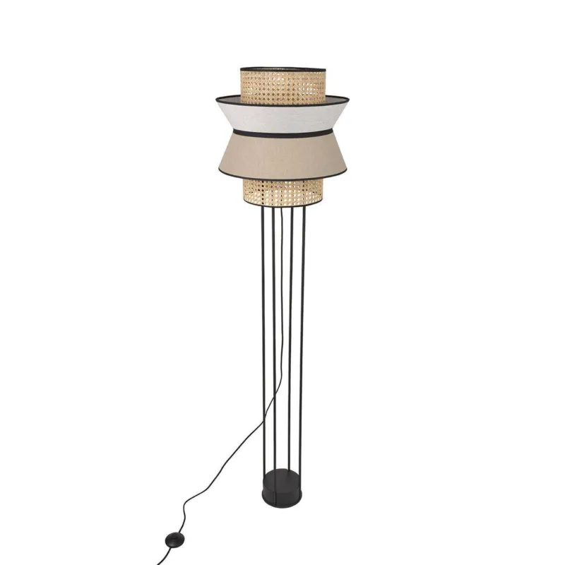 Ostatnie sztuki Market Set Lampa podłogowa Singapour wzór 1 szaro-beżowa wys. 157 cm