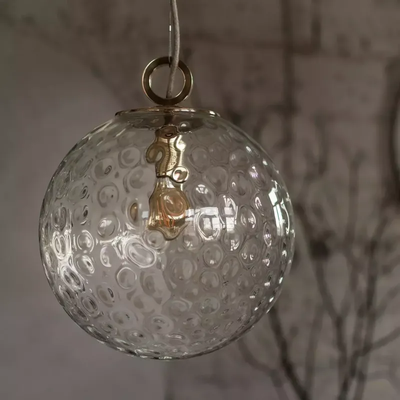 Szybka wysyłka Embassy Interiors Szklana lampa kula transparentna refleksynja z pierścieniem śr. 30 cm