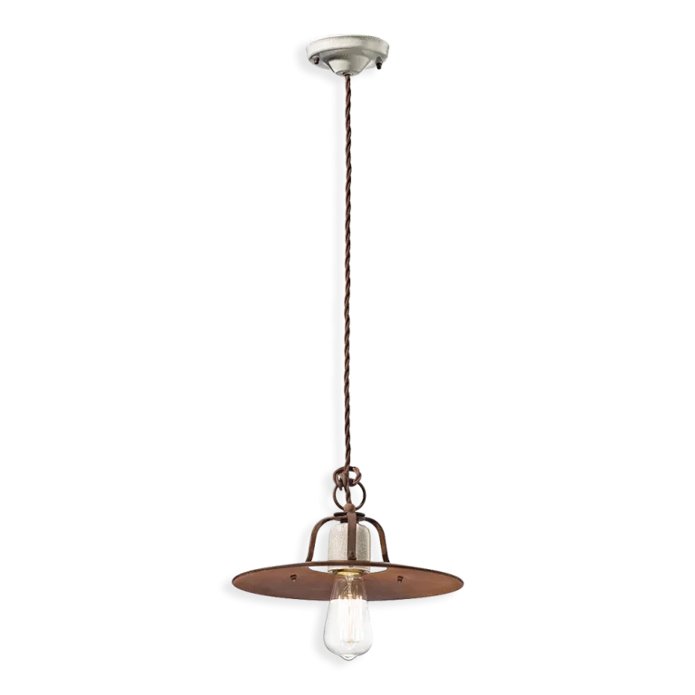 Ferroluce Lampa wisząca Grunge brązowa śr. 30 cm Okazja