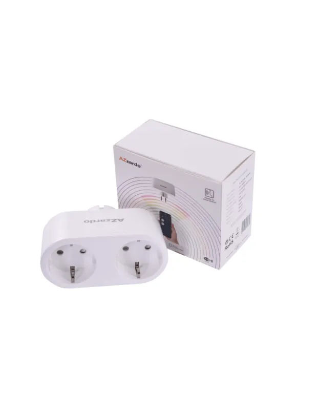 Hit cenowy AZZARDO SMART WiFi Podwójne Gniazdo 16A Białe AZ3476 kolory-swiatla.pl