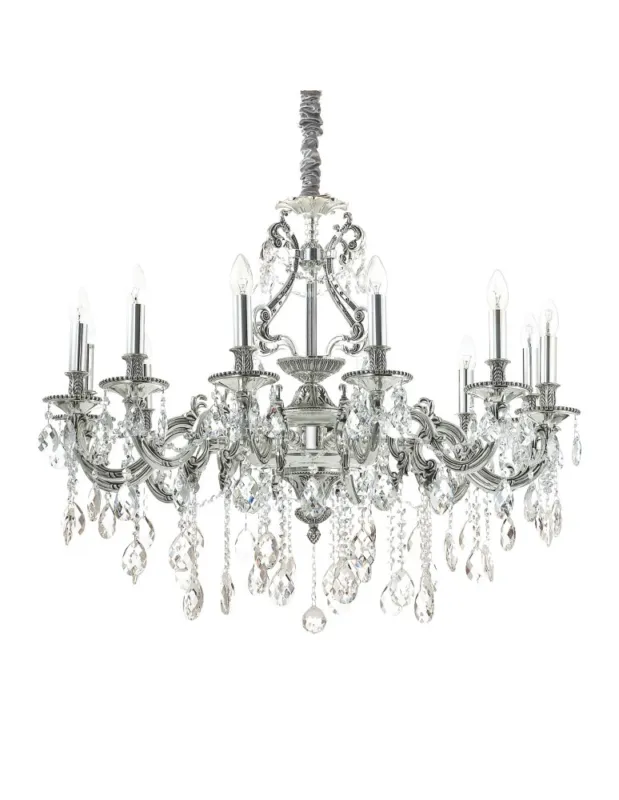 Ideal Lux Lampa Wisząca GIOCONDA SP12 ARGENTO Srebrny 164953 Ostatnia szansa