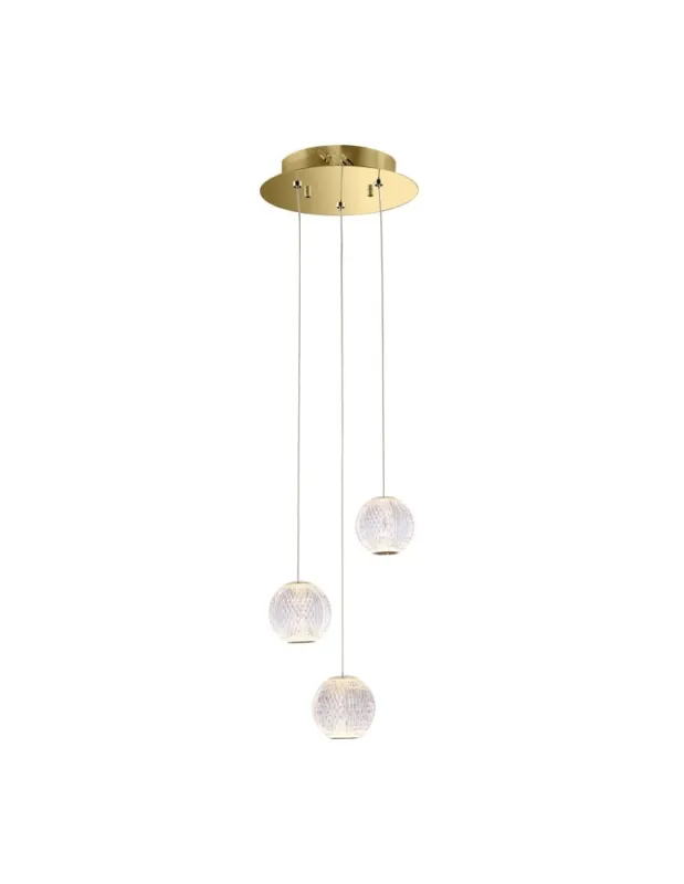 Zniżka Italux Rosario Wisząca Złoty 3xLED 12.6W 3000K PND-12220121-3A-GD kolory-swiatla.pl