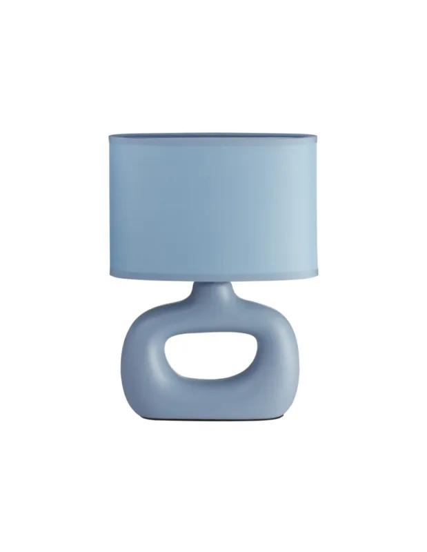 MDC Lampa stołowa PUBOL niebieski E27 abażur niebieski, ceramiczna podstawa 588890104 Hit sprzedaży