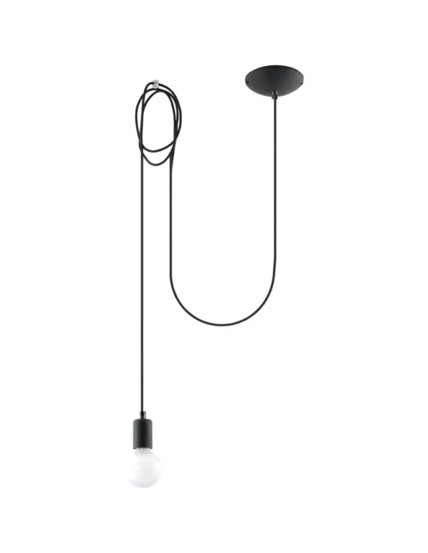 Sollux Lampa wisząca EDISON 1 LONG czarny SL.0369 Hit cenowy