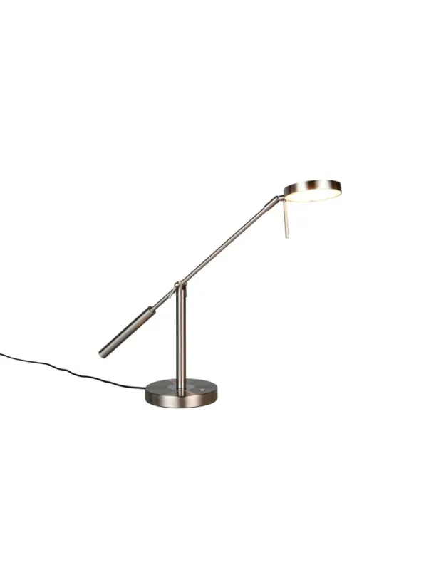 Bestseller Trio Lampa stołowa w wykończeniu nikiel mat z wbudowanym oświetleniem LED i możliwością zmiany barwy światła. 523310907