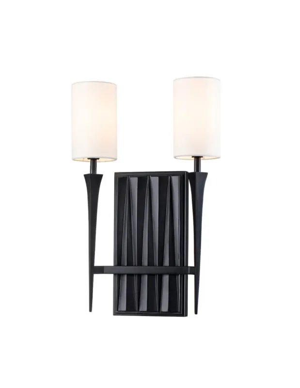 Szybka wysyłka Quintiesse Kinkiet Crest 2 źródła światła Matowa czerń Elstead Lighting QN-CREST-2WB-BLK