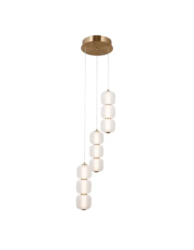 Italux Ganti Wisząca 3xLED 20W 2170 lm 3000K (Ciepła biel) złoty PND-34362-9-HBR-OPAL Łatwy zwrot