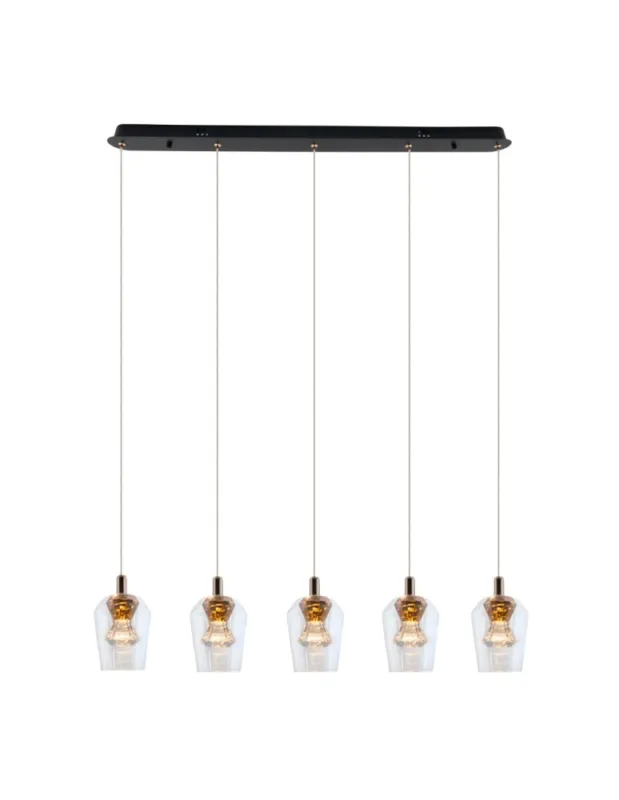 Ostatnie sztuki YASKR Lampa Wisząca Tasa 5xLED czarna PL0143-5 Czarny
