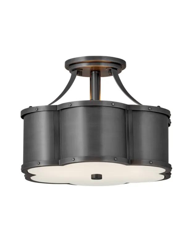 Wyprzedaż Quintiesse Półplafon Chance - 2 źródła światła - Czarny Elstead Lighting QN-CHANCE-SF-S-BLB
