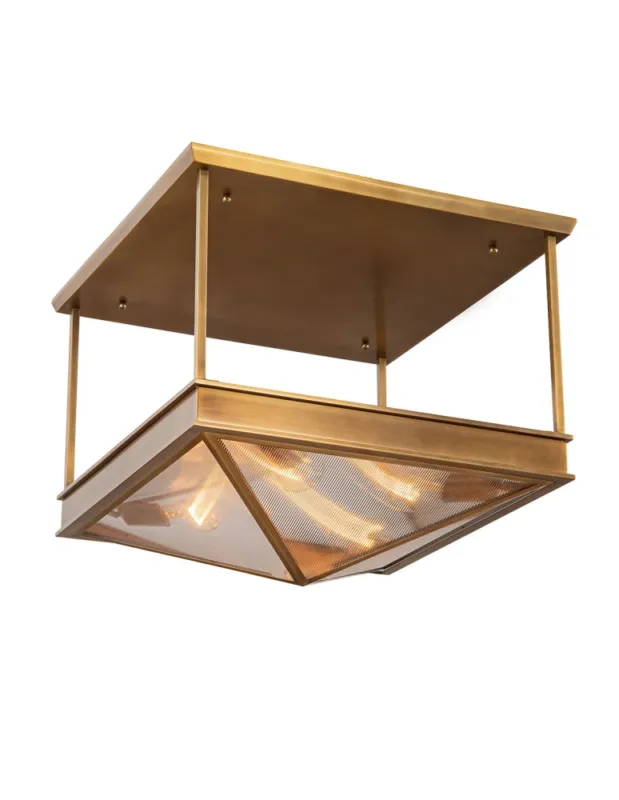Quintiesse Półplafon Cairo 4 źródła światła Vintage mosiądz Elstead Lighting QN-CAIRO-SF-VBS-CR Wyprzedaż