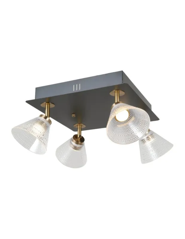 ITALUX Orella Sufitowa 4xLED 16W 3000K Czarny mat, złoty WL-34393-4S-BK-HBR Zniżka