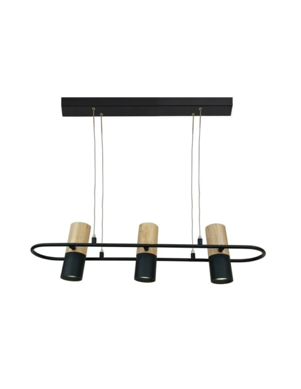 Light Prestige Bovino 3 wiszaca GU10 czarny/ brązowy LP-1111/3P kolory-swiatla.pl Wysoka jakość