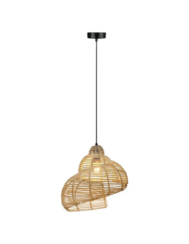 Light Prestige Ratanowa lampa wisząca Shella 40 cm jasne drewno 1xE27 LP-1806/1P 40cm Szybka dostawa