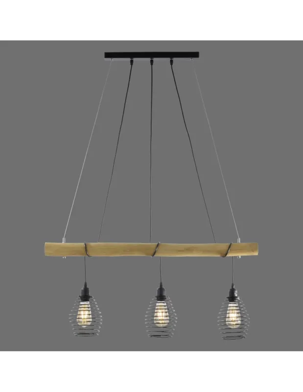 Wyprzedaż SPRING LAMPA WISZĄCA DREWNO/CZARNY