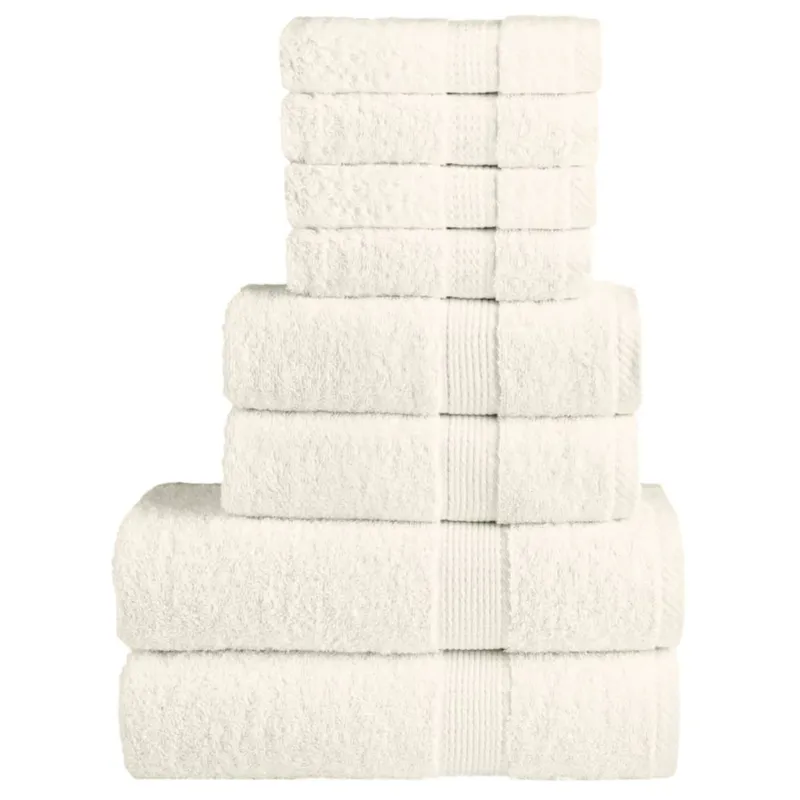Wybór klientów vidaXL 8-częściowy zestaw ręczników premium SOLUND, kremowy, 600 g/cm² -