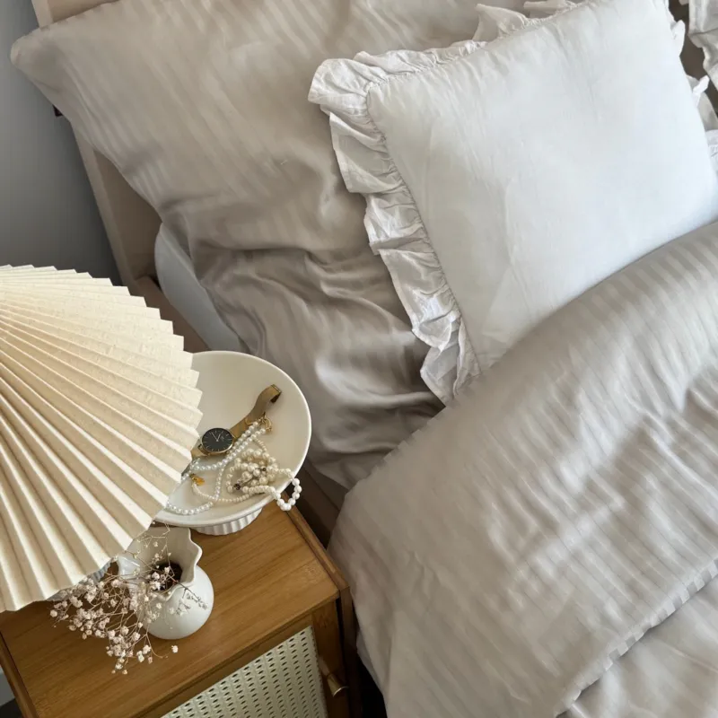 Pościel hotelowa adamaszkowa 200x220 beżowa hotelowa PREMIUM - Najlepsza cena