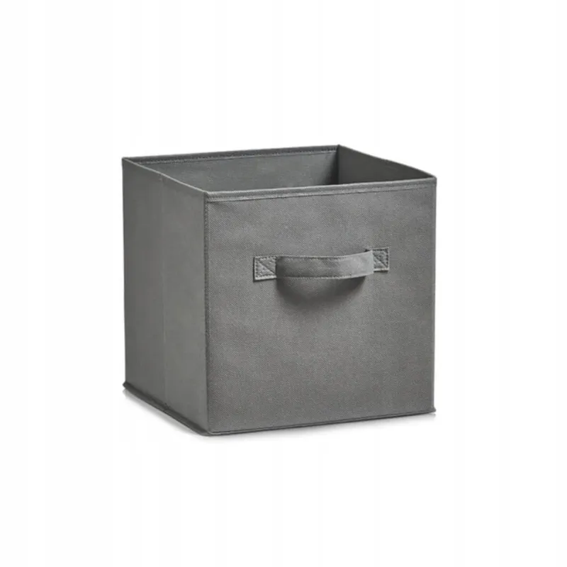 Hit sprzedaży Składane Pudełko Tekstylne 26 x 26 x 26 cm Szare materiałowe do Szafy Organizer -
