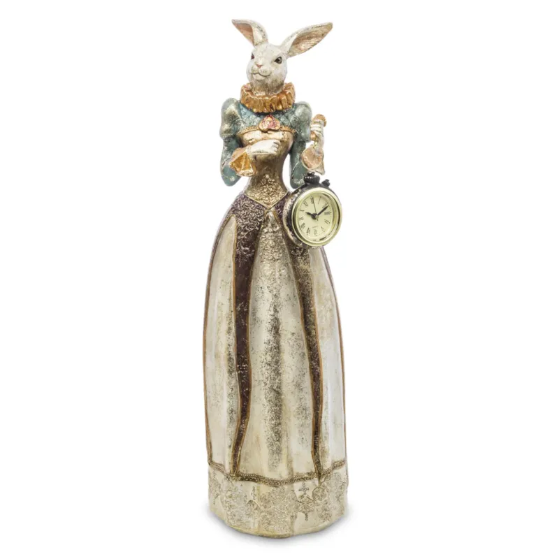 Dekoracja - króliczka z zegarem 44x13x9,5 cm - Promocja