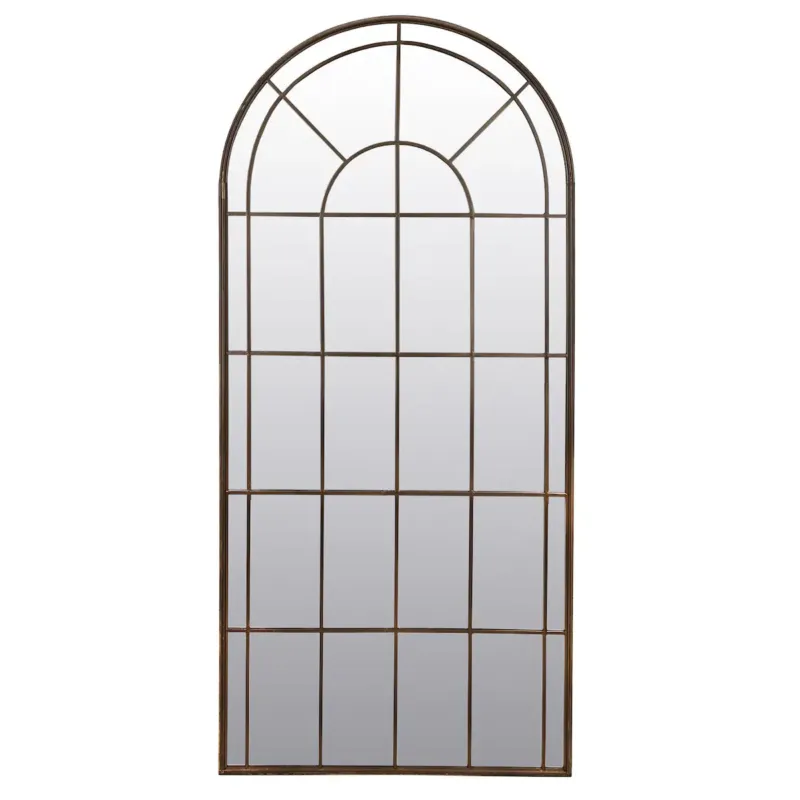 Lustro okno ze złotymi szprosami metalowe 175x80,5x2,5 cm SPECCHIO - Ograniczona ilość