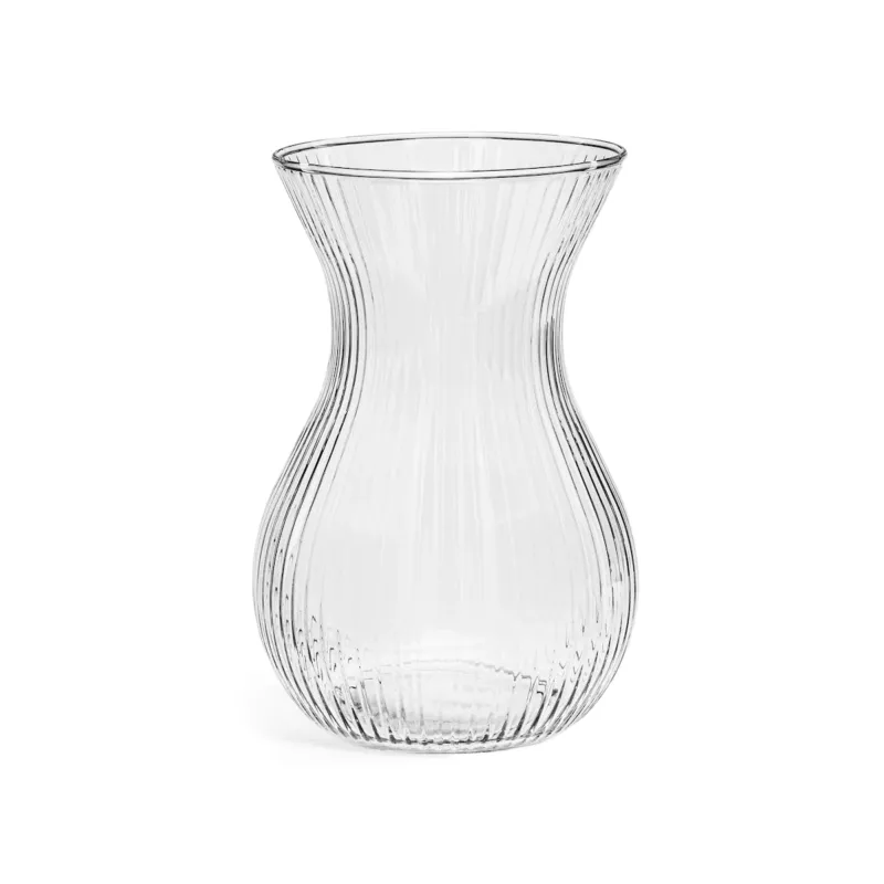 Wazon szklany prążkowany Lyra 18 cm - Do wyczerpania zapasów