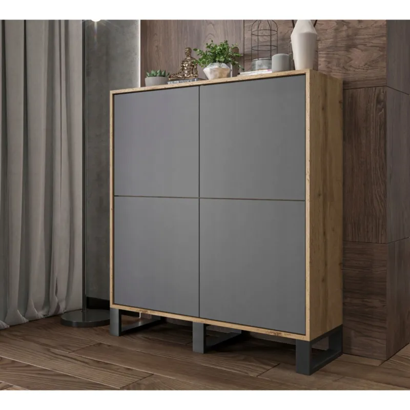 Zamów dziś Komoda Industrialna Komoda Loft Grafit MAT Dąb Wotan 113 cm -