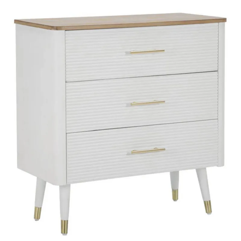 Oferta czasowa Komomda ze złotymi detalami, 3 szuflady -