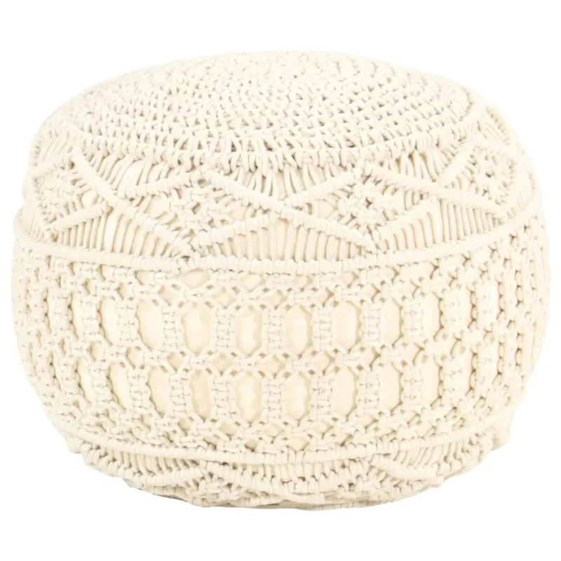 Popularny vidaXL Ręcznie robiony puf z makramy, 45 x 30 cm, bawełna -