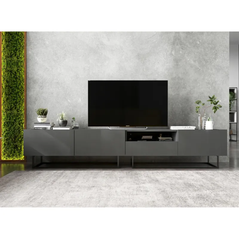 Promocja Szafka RTV Loft Grafit MAT Komoda RTV Loft Szuflada 240 cm -
