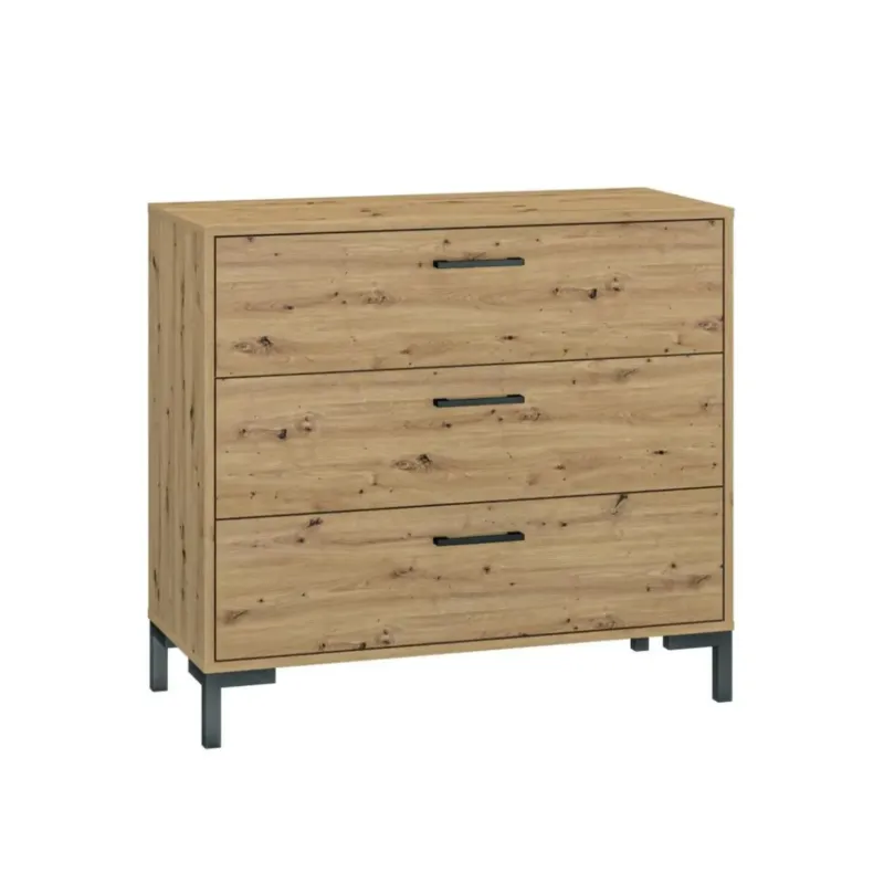 Komoda NIKOLA 90 3S dąb artisan - Wyjątkowa oferta
