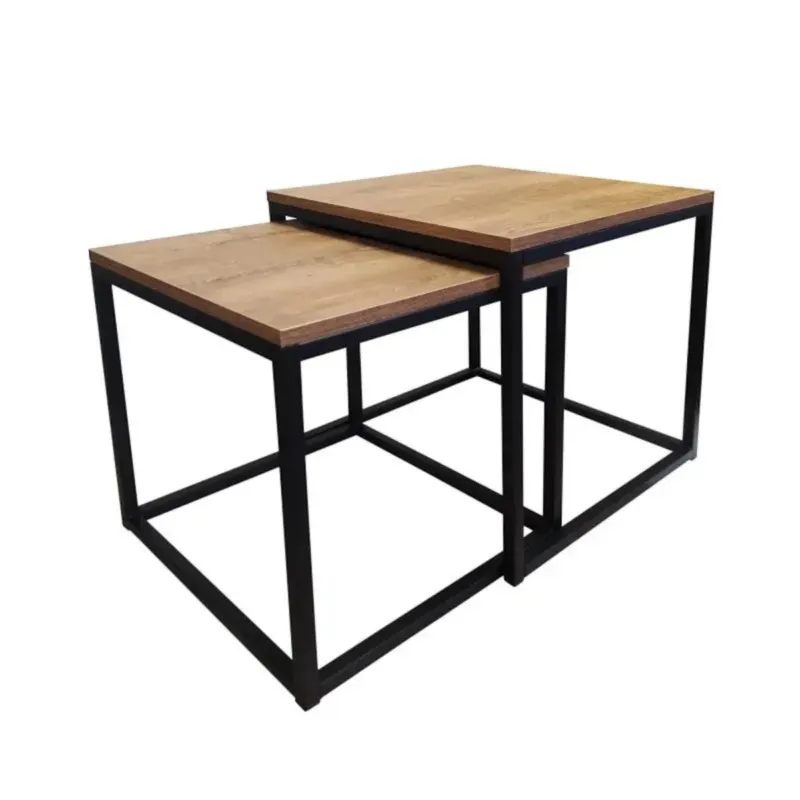 Stolik kawowy 2w1 CUBE orzech/czarny - Nowy