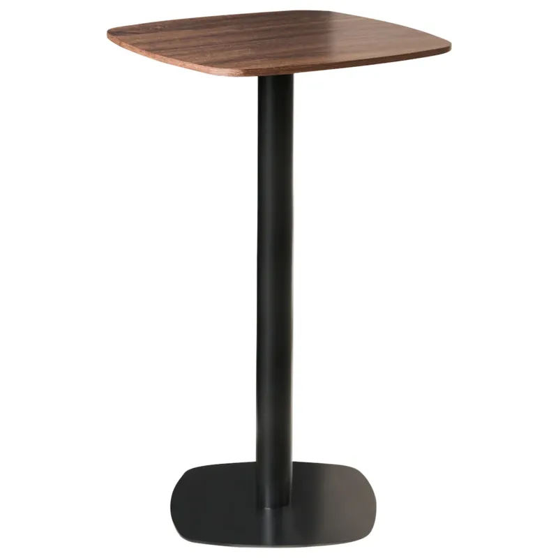 Stół barowy MORELLA Czarny/ ciemny brąz 60 cm 60 cm - Zamów dziś