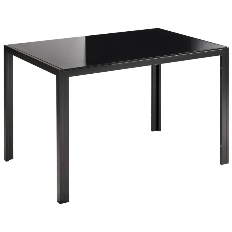 Oferta limitowana Stół do jadalni LAVOS Czarny 120 cm 80 cm Szkło hartowane -