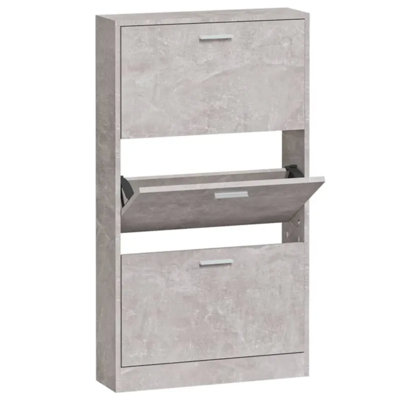 Nie przegap vidaXL Szafka na buty, szarość betonu, 59x17x108 cm -