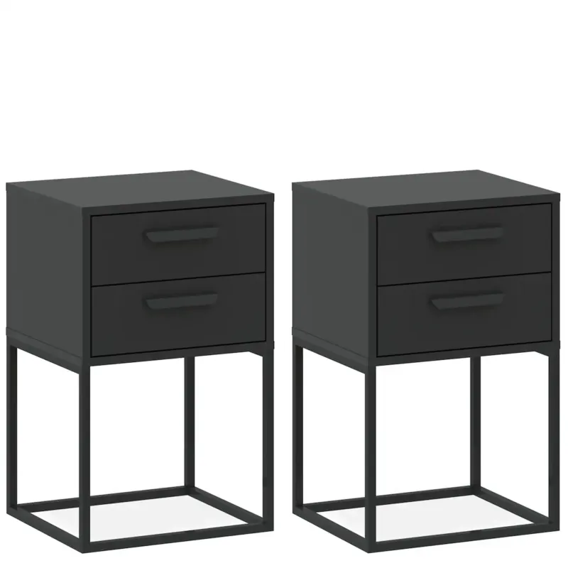 Konsimo RECTUS Zestaw stolików nocnych 2szt.w kolorze antracytowym - Oferta limitowana