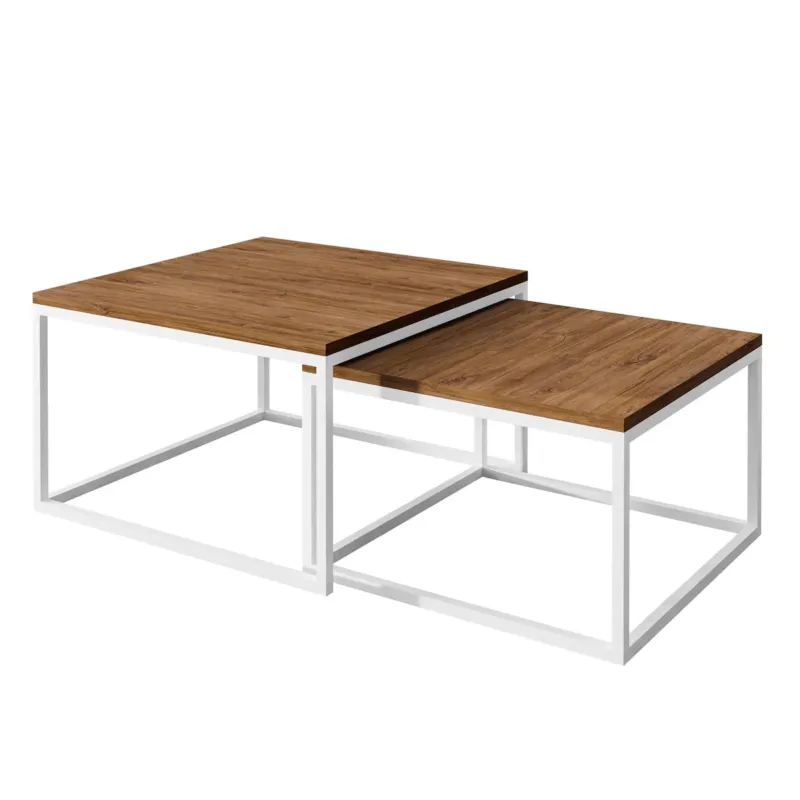 Dodaj do koszyka Stolik kawowy ława YOSHI 2w1 biały dąb stirling 40/46 cm -