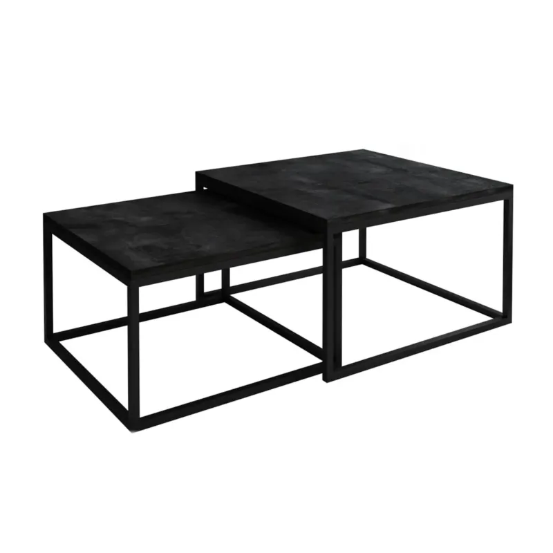 Hit sprzedaży Stolik kawowy ława YOSHI 2w1 czarny ciemny beton 40/46 cm -