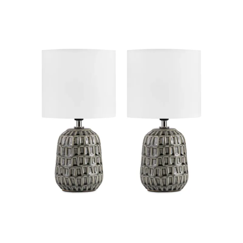 Hit cenowy KONSIMO STANDI Lampa stołowa boho 2szt kolor szary -