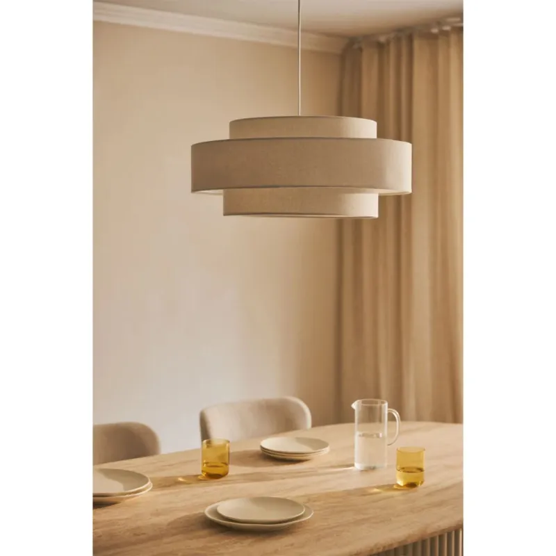 Lampa wisząca z tkaniny Lumira Ø55 cm, beżowa - Kup teraz