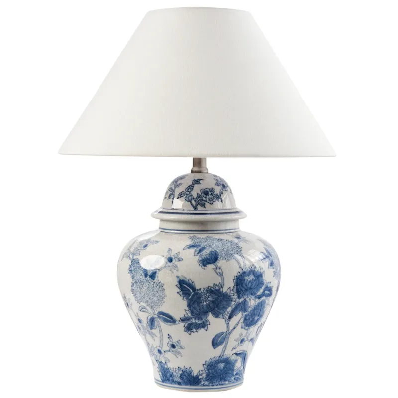 Tylko dziś Lampa stołowa SORRAIA Porcelana Biały/ niebieski -