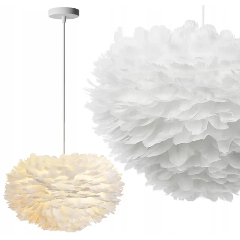 Lampa Sufitowa Wisząca Glamour Pióra Kolory Nordic - Bezpieczna płatność