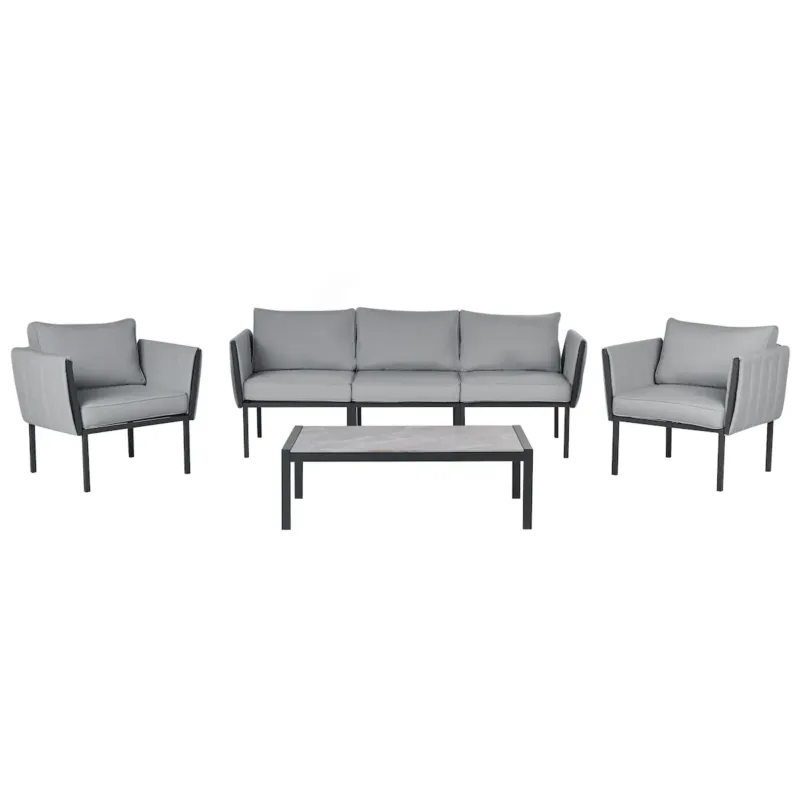 Oferta czasowa Zestaw ogrodowy ze stolikiem dla 5 osób SKALA Ciemnoszary Metal -
