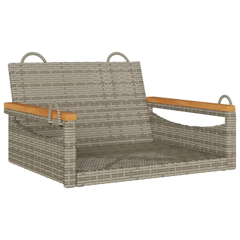 vidaXL Ławka bujana, szara, 63x62x40 cm, polirattan - Oferta