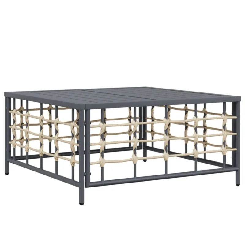 Niska cena vidaXL Stolik ogrodowy, antracytowy, 70x70x34 cm, polirattan -