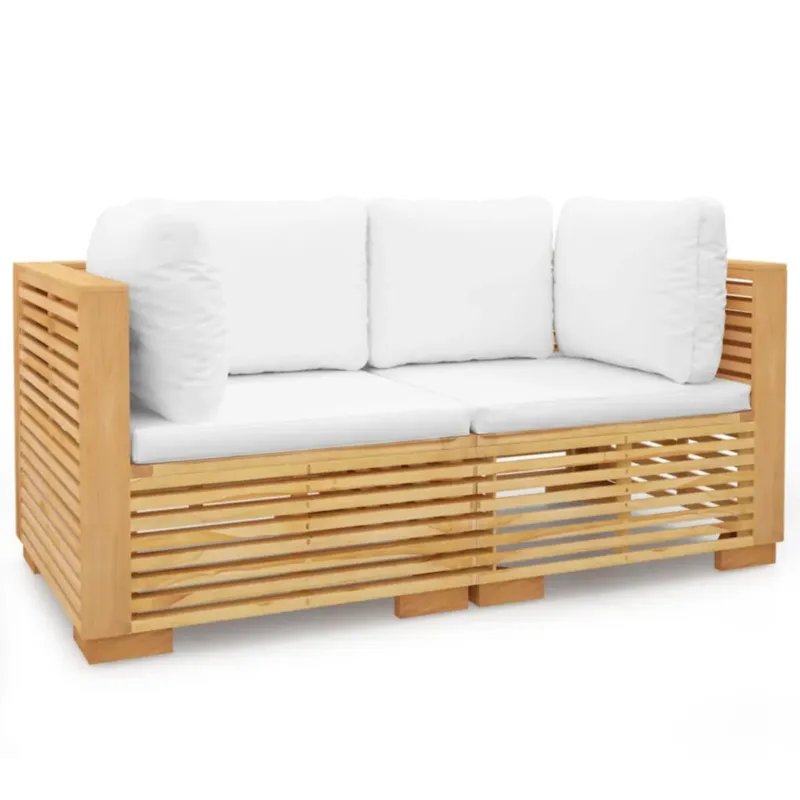 Premium vidaXL Narożne sofy ogrodowe, 2 szt., lite drewno tekowe -
