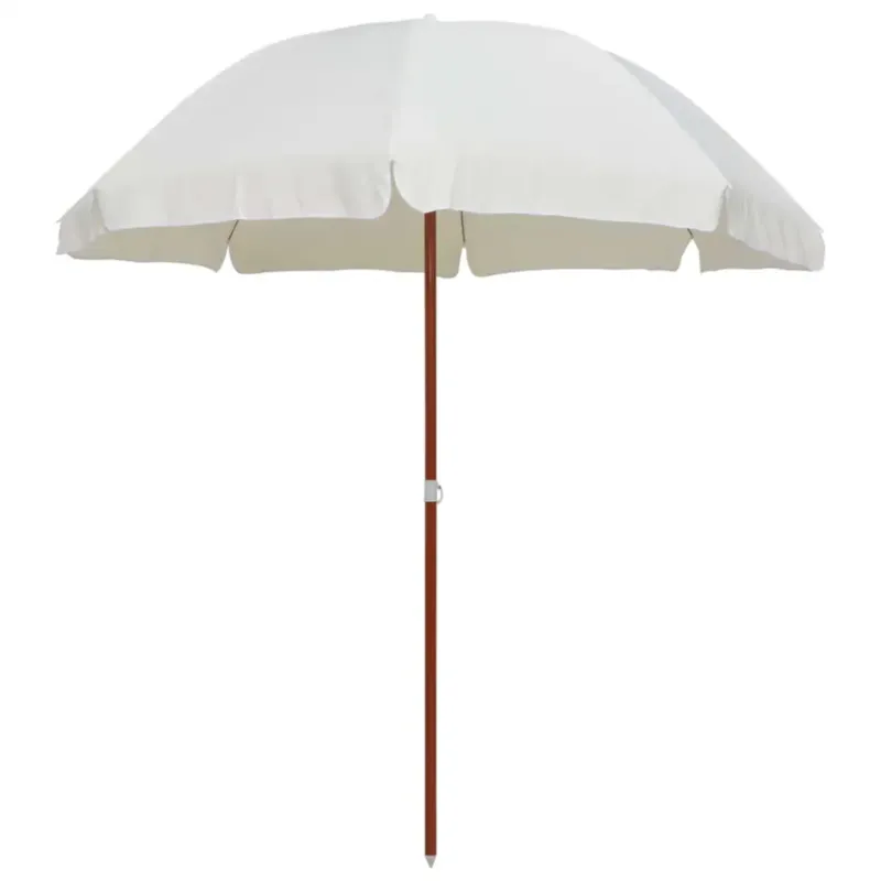 Premium vidaXL Parasol ogrodowy na stalowym słupku, 240 cm, piaskowy -